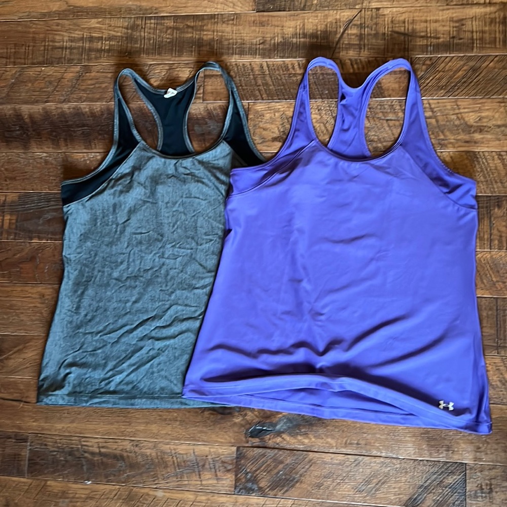 Two Under Armour racer back tanks
